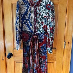 FARM Rio Mixed Navy Winter Lenzing® Ecovero® Viscose Midi Dress